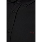 Funky Buddha Ανδρικό Μακρυμάνικο Πουκάμισο Oxford Μαύρο