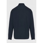 Funky Buddha Ανδρικό Μακρυμάνικο Πουκάμισο Oxford Μπλε Σκούρο