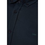 Funky Buddha Ανδρικό Μακρυμάνικο Πουκάμισο Oxford Μπλε Σκούρο