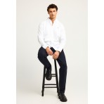 Funky Buddha Ανδρικό Μακρυμάνικο Πουκάμισο Oxford Λευκό