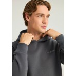 Funky Buddha Ανδρικό Φούτερ με Κουκούλα Γκρι