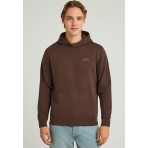 Funky Buddha Ανδρικό Φούτερ με Κουκούλα Καφέ