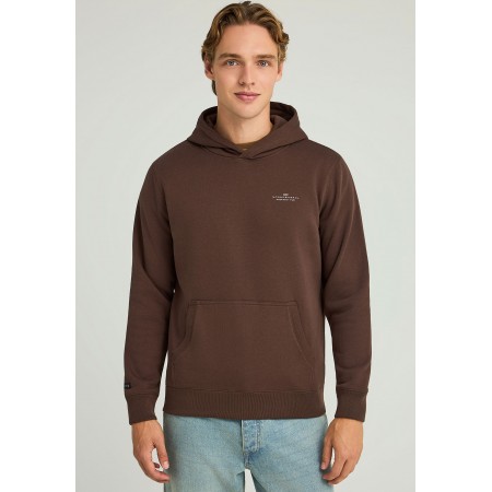 Funky Buddha Ανδρικό Φούτερ με Κουκούλα Καφέ