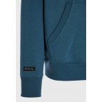 Funky Buddha Ανδρικό Φούτερ με Κουκούλα Πετρόλ