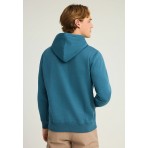 Funky Buddha Ανδρικό Φούτερ με Κουκούλα Πετρόλ