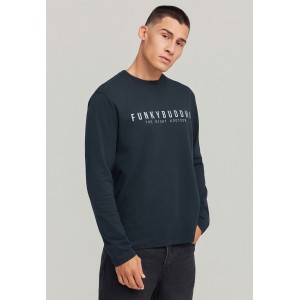 Funky Buddha Print On The Chest Μπλούζα Με Λαιμόκοψη Ανδρική (FBM012-002-07-BLACK)