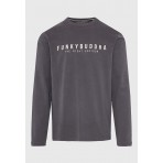 Funky Buddha Ανδρική Μπλούζα Με Μακρύ Μανίκι (FBM012-002-07-DK-GREY)