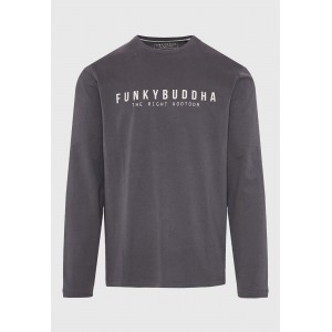 Funky Buddha Ανδρική Μπλούζα Με Μακρύ Μανίκι (FBM012-002-07-DK-GREY)