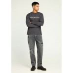 Funky Buddha Ανδρική Μακρυμάνικη Μπλούζα Γκρι