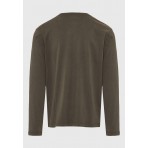 Funky Buddha Ανδρική Μπλούζα Με Μακρύ Μανίκι (FBM012-002-07-DUSTY-OLIVE)