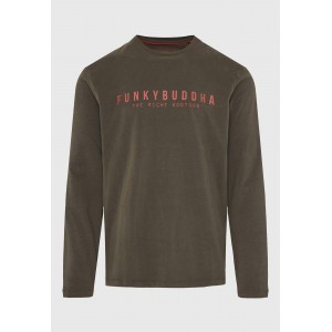 Funky Buddha Ανδρική Μπλούζα Με Μακρύ Μανίκι (FBM012-002-07-DUSTY-OLIVE)