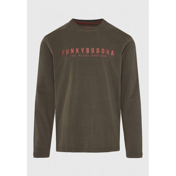 Funky Buddha Ανδρική Μπλούζα Με Μακρύ Μανίκι (FBM012-002-07-DUSTY-OLIVE)