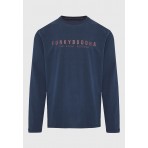 Funky Buddha Ανδρική Μπλούζα Με Μακρύ Μανίκι (FBM012-002-07-NAVY)