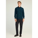 Funky Buddha Κοτλέ Πουκάμισο Μακρυμάνικο Ανδρικό (FBM012-003-05-INDIAN-TEAL)