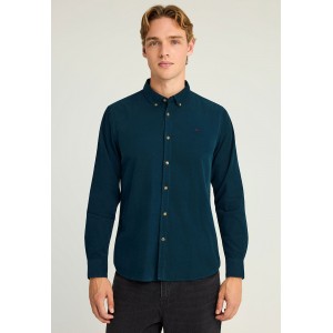 Funky Buddha Κοτλέ Πουκάμισο Μακρυμάνικο Ανδρικό (FBM012-003-05-INDIAN-TEAL)