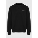 Funky Buddha Ανδρική Μακρυμάνικη Μπλούζα με Λαιμόκοψη Μαύρη