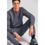 Funky Buddha Ανδρική Μακρυμάνικη Μπλούζα με Λαιμόκοψη Γκρι