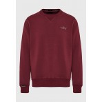 Funky Buddha Ανδρική Μακρυμάνικη Μπλούζα με Λαιμόκοψη Μπορντό