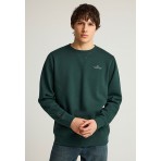 Funky Buddha Ανδρική Μακρυμάνικη Μπλούζα με Λαιμόκοψη Κυπαρισσί