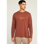 Funky Buddha Ανδρική Μακρυμάνικη Μπλούζα Κεραμιδί