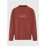 Funky Buddha Ανδρική Μακρυμάνικη Μπλούζα Κεραμιδί