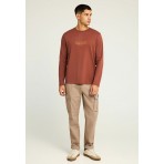 Funky Buddha Ανδρική Μακρυμάνικη Μπλούζα Κεραμιδί