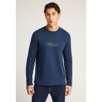 Funky Buddha Ανδρική Μακρυμάνικη Μπλούζα Μπλε Σκούρο