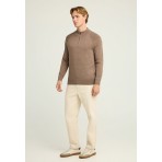 Funky Buddha Ανδρικό Πλεκτό Με Φερμουάρ (FBM012-003-09-CIGAR-MEL)