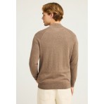 Funky Buddha Ανδρικό Πλεκτό Με Φερμουάρ (FBM012-003-09-CIGAR-MEL)