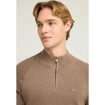 Funky Buddha Ανδρικό Πλεκτό Με Φερμουάρ (FBM012-003-09-CIGAR-MEL)