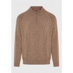 Funky Buddha Ανδρικό Πλεκτό Με Φερμουάρ (FBM012-003-09-CIGAR-MEL)