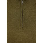 Funky Buddha Ανδρικό Πλεκτό Με Φερμουάρ (FBM012-003-09-DUSTY-OLIVE-MEL)