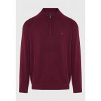 Funky Buddha Ανδρικό Πλεκτό Με Φερμουάρ (FBM012-003-09-MERLOT-MEL)