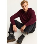 Funky Buddha Ανδρικό Πλεκτό Με Φερμουάρ (FBM012-003-09-MERLOT-MEL)