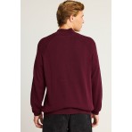 Funky Buddha Ανδρικό Πλεκτό Με Φερμουάρ (FBM012-003-09-MERLOT-MEL)