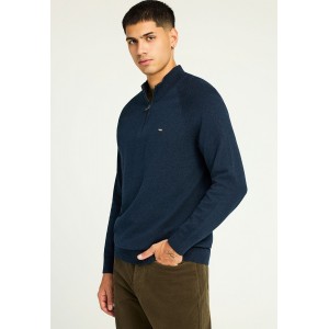 Funky Buddha Ανδρικό Πλεκτό Με Φερμουάρ (FBM012-003-09-NAVY-MEL)