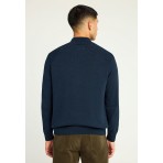 Funky Buddha Ανδρικό Πλεκτό Με Φερμουάρ (FBM012-003-09-NAVY-MEL)