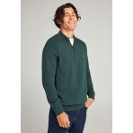 Funky Buddha Ανδρικό Πλεκτό Με Φερμουάρ (FBM012-003-09-PINE-GREEN-MEL)