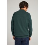 Funky Buddha Ανδρικό Πλεκτό Με Φερμουάρ (FBM012-003-09-PINE-GREEN-MEL)