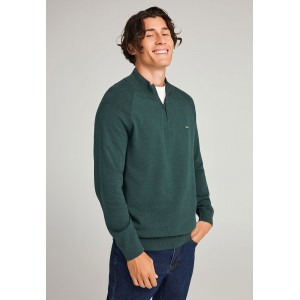 Funky Buddha Ανδρικό Πλεκτό Με Φερμουάρ (FBM012-003-09-PINE-GREEN-MEL)