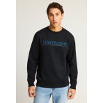 Funky Buddha Ανδρική Μακρυμάνικη Μπλούζα με Λαιμόκοψη Μαύρη