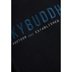 Funky Buddha Ανδρική Μακρυμάνικη Μπλούζα με Λαιμόκοψη Μαύρη