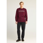 Funky Buddha Ανδρική Μακρυμάνικη Μπλούζα με Λαιμόκοψη Μπορντό