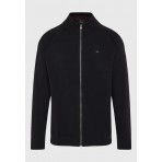 Funky Buddha Ανδρική Πλεκτή Ζακέτα Μαύρη