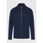 Funky Buddha Ανδρική Πλεκτή Ζακέτα (FBM012-004-09-NAVY-MEL)
