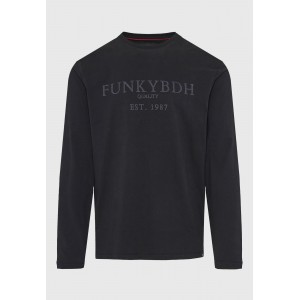 Funky Buddha Ανδρική Μπλούζα Με Μακρύ Μανίκι (FBM012-005-07-BLACK)