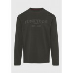 Funky Buddha Ανδρική Μακρυμάνικη Μπλούζα Πράσινη