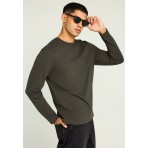 Funky Buddha Ανδρική Μακρυμάνικη Μπλούζα Πράσινη