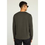 Funky Buddha Ανδρική Μακρυμάνικη Μπλούζα Πράσινη