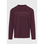 Funky Buddha Ανδρική Μακρυμάνικη Μπλούζα Βυσσινί